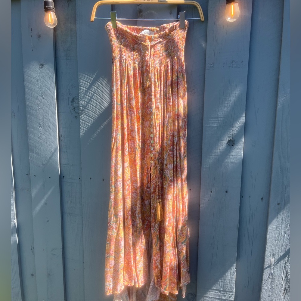 long button front orange Rachel Zoe shirt